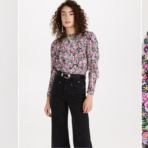 Isabel Marant Silk Spring 
Zarga Blouse With Floral Motif Size 38